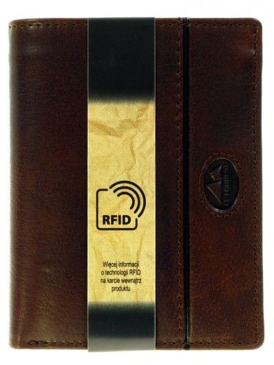Portfel męski skórzany EL FOREST 861 RFID brąz skóra